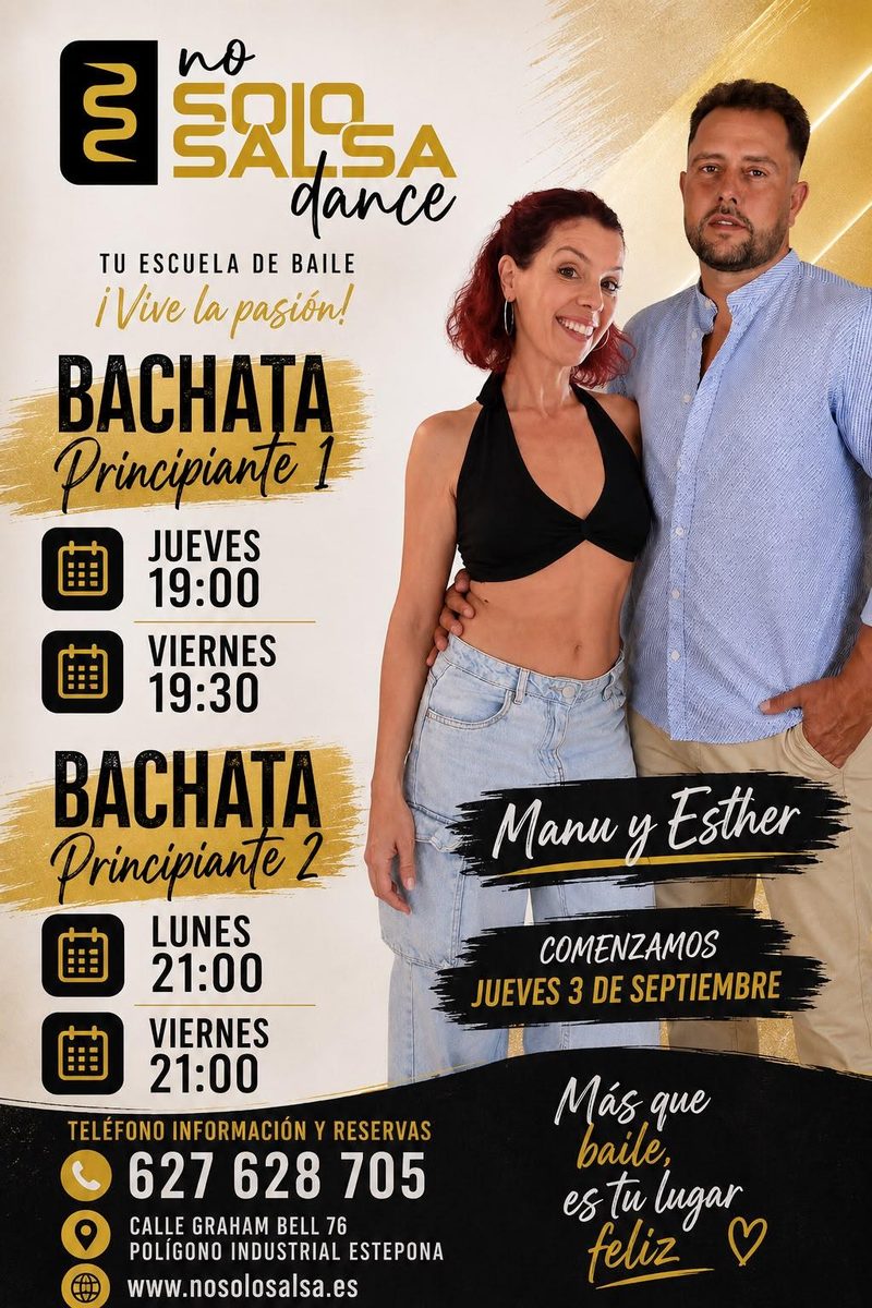 Cartel de Bachata Principiante 1 y 2 con Manu y Esther