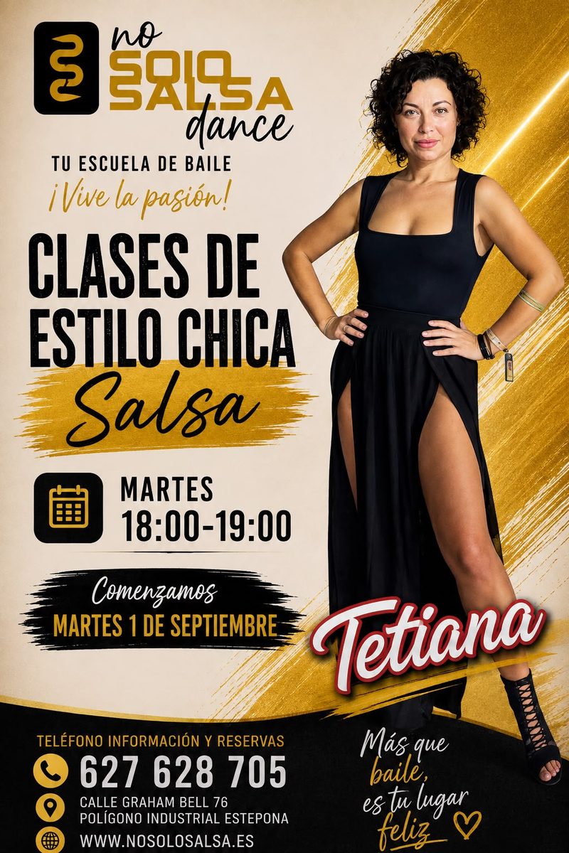 Cartel de las clases de Estilo Chica con Tetiana