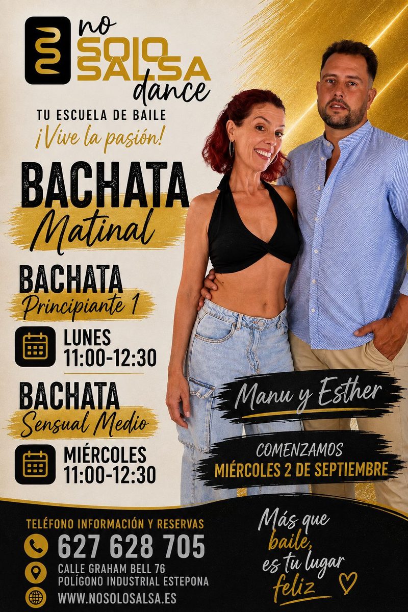 Cartel de Bachata Matinal con Manu y Esther