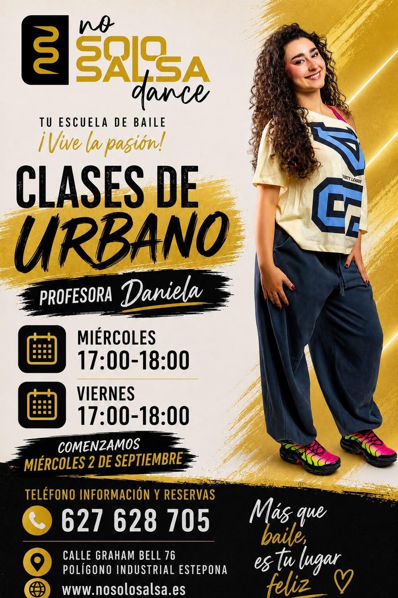 Cartel de las clases de Urbano con Daniela