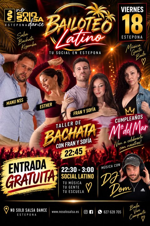 Cartel del Bailoteo Latino del viernes 18 de septiembre