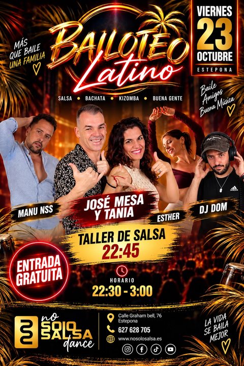 Cartel del Bailoteo Latino del viernes 23 de octubre