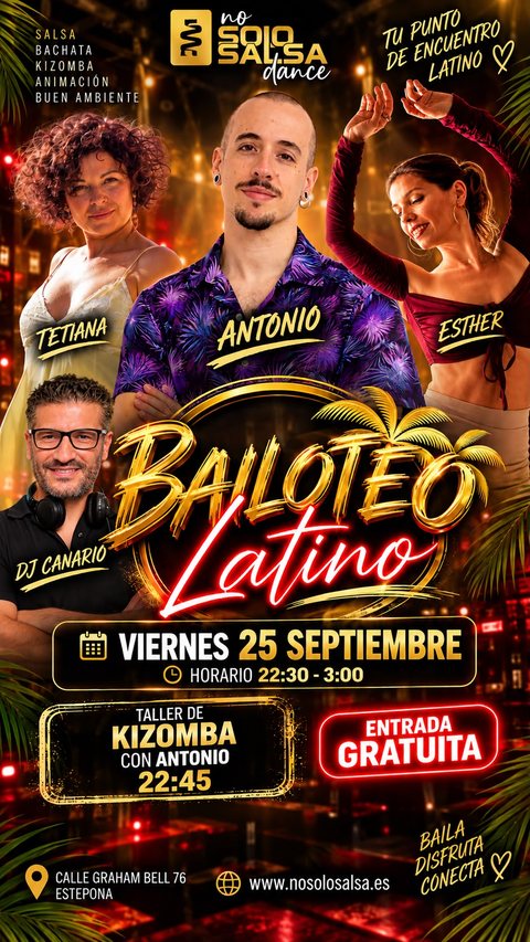 Cartel del Bailoteo Latino del viernes 25 de septiembre