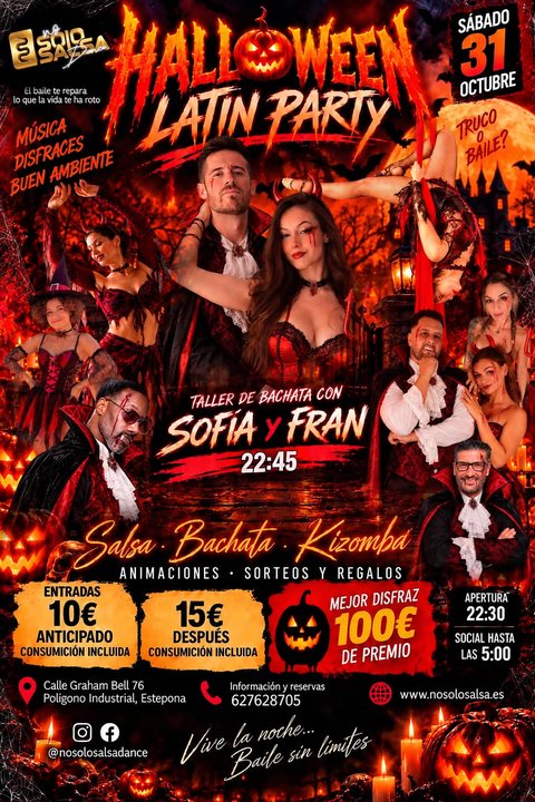 Cartel de la Halloween Latin Party del sábado 31 de octubre
